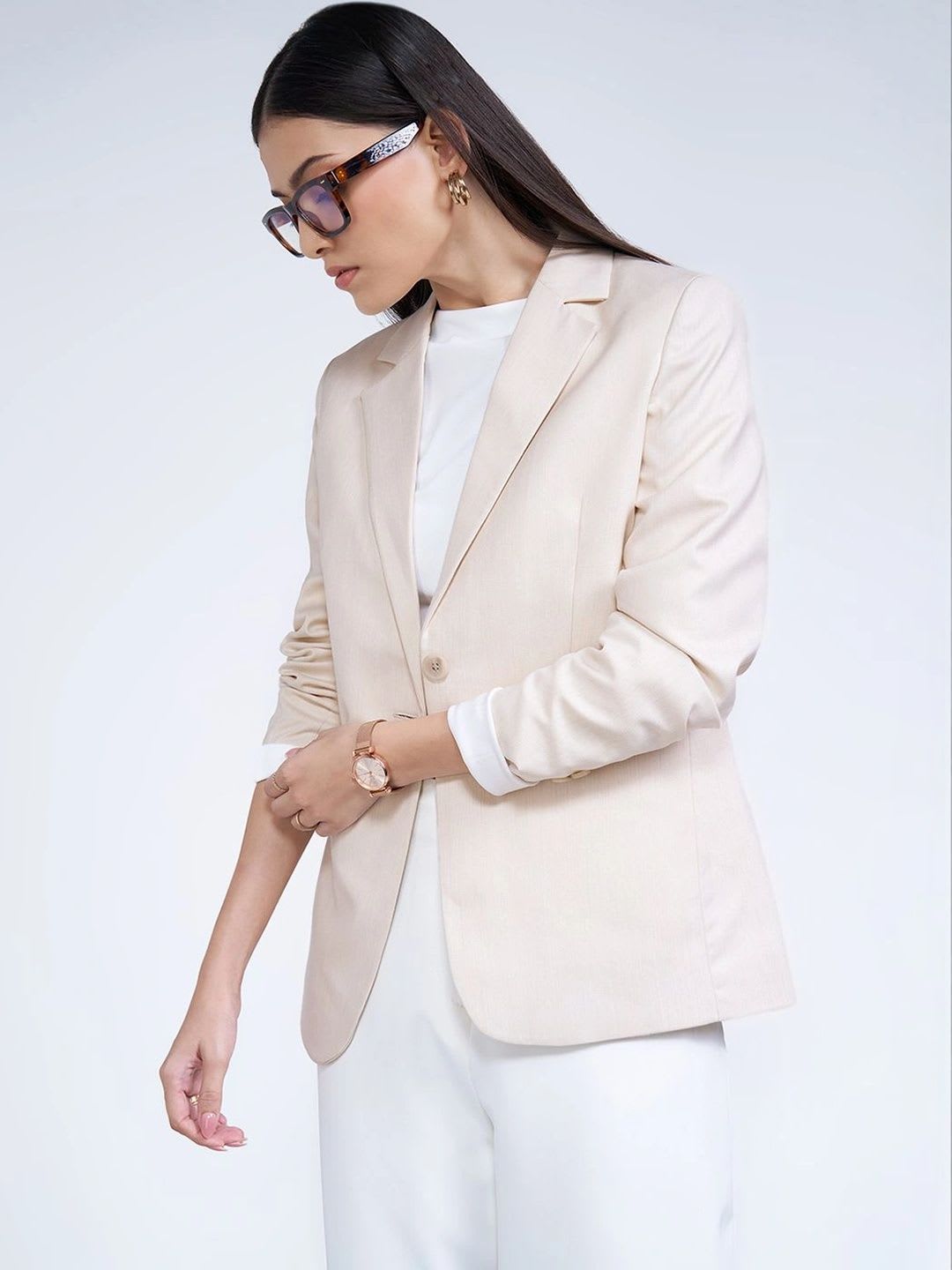 Annabelle by Pantaloons Notched Lapel Single-Breasted Comfort Fit Formal Blazers - default view