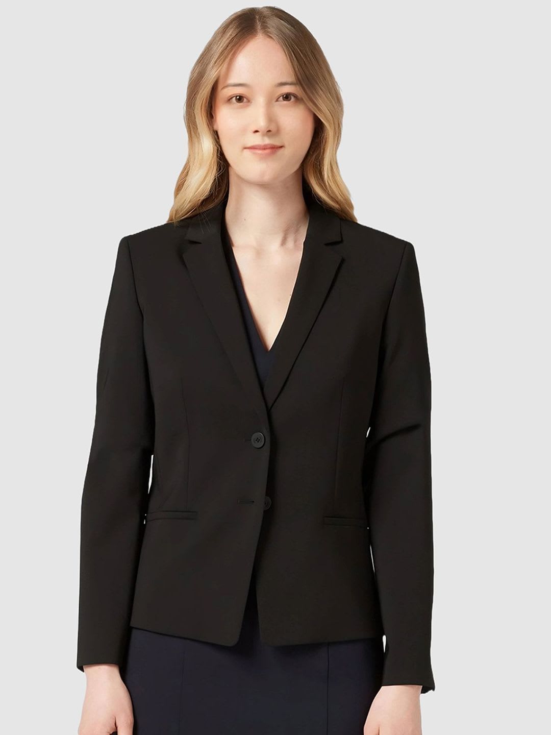 BAESD Notched Lapel Single Breasted Formal Blazer - default view