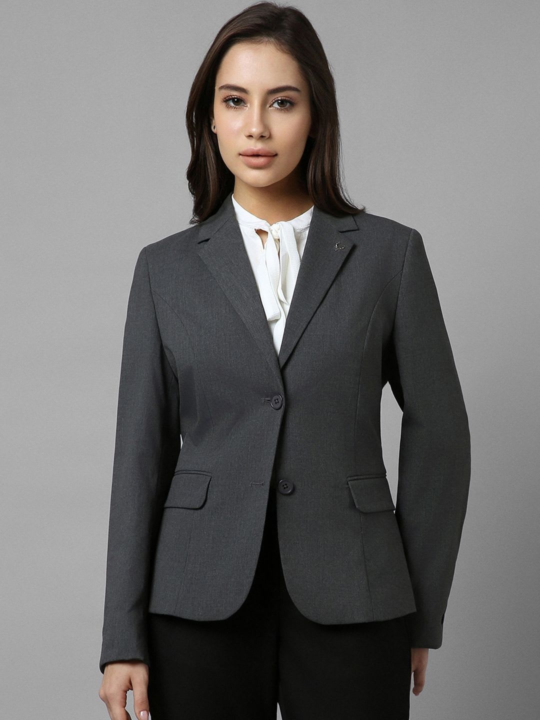 Allen Solly Woman Notched Lapel Collar Single-Breasted Formal Blazer - default view