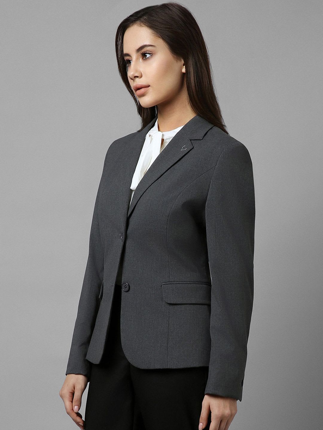 Allen Solly Woman Notched Lapel Collar Single-Breasted Formal Blazer - back view