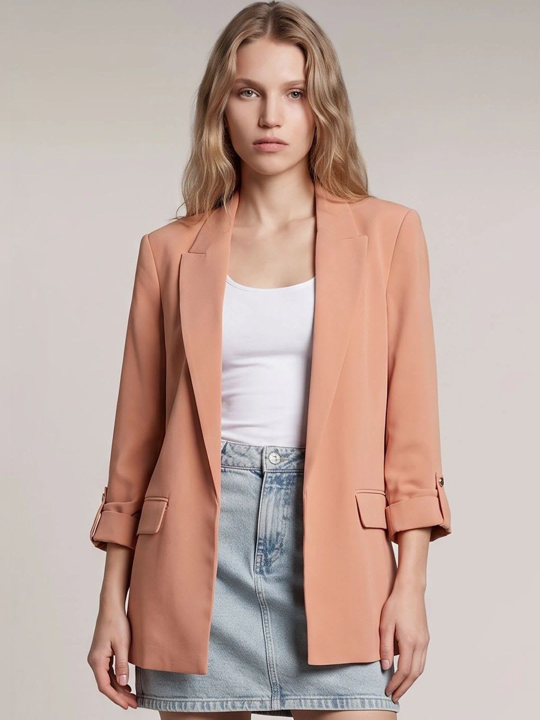 Vero Moda Notched Lapel Single-Breasted Casual Blazers - default view