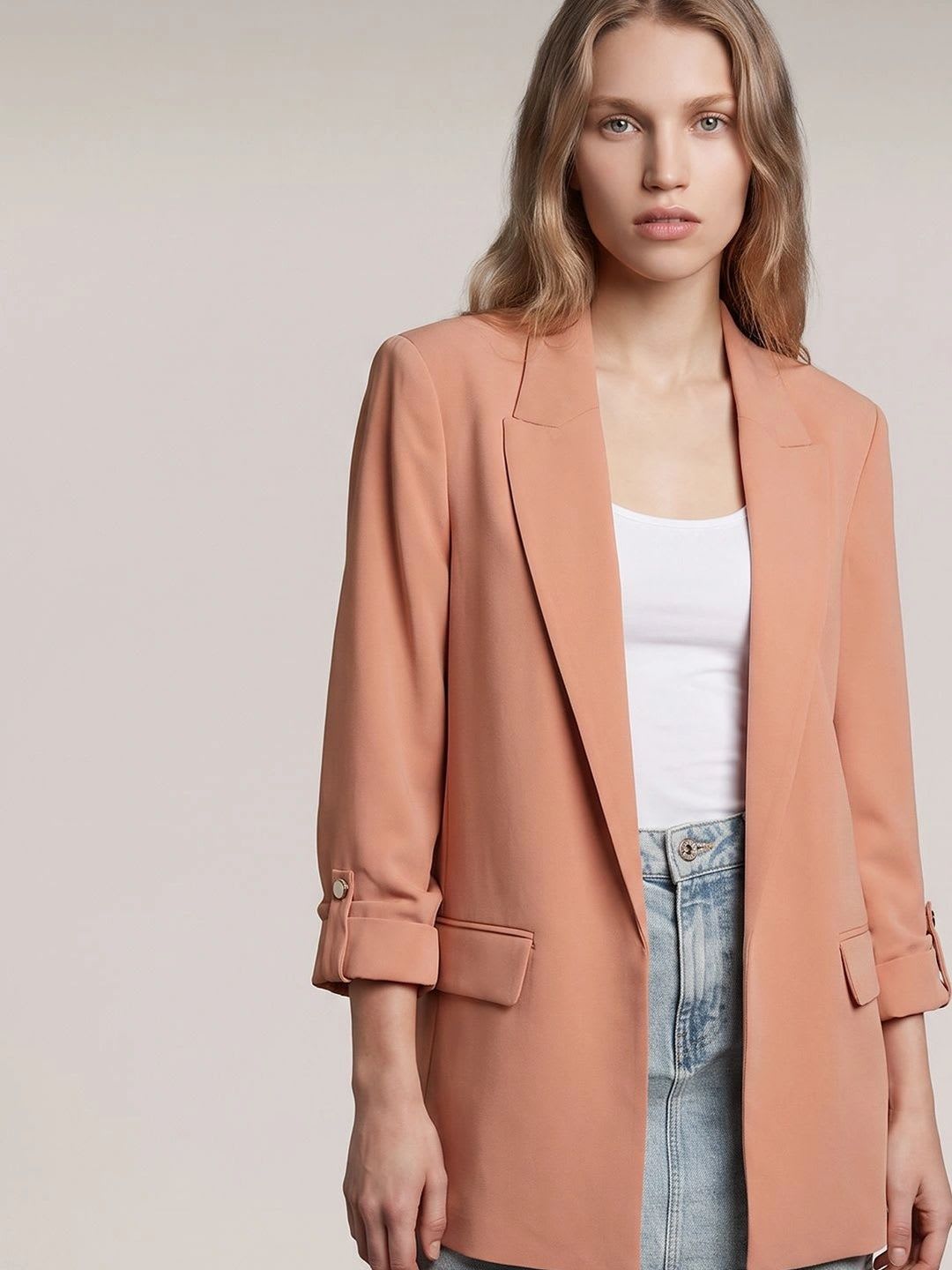 Vero Moda Notched Lapel Single-Breasted Casual Blazers - left view