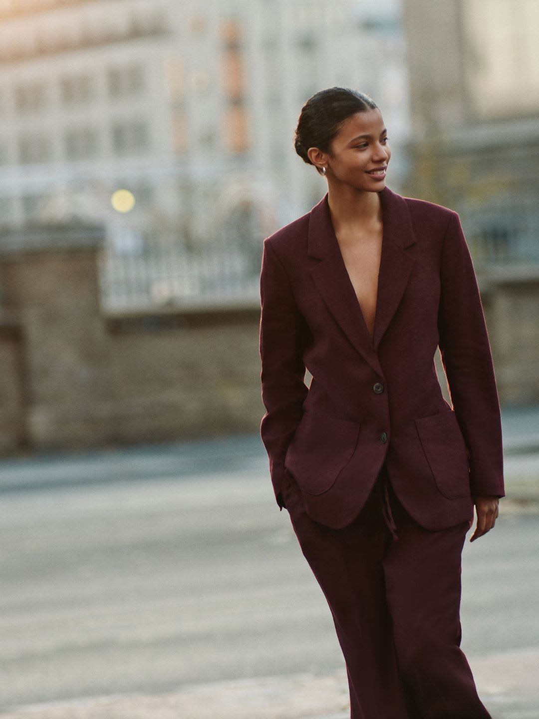 NEXT Single-Breasted Notched Lapel Oversized Blazer - default view
