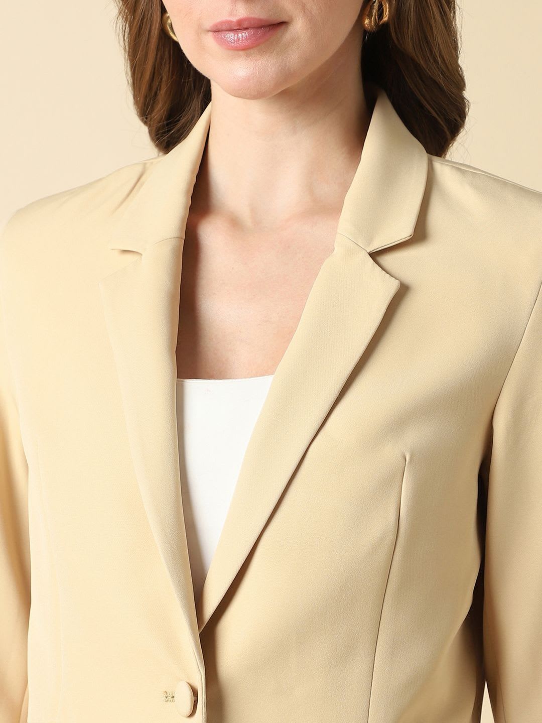 Allen Solly Woman Notched Lapel Single-Breasted Formal Blazer - left view