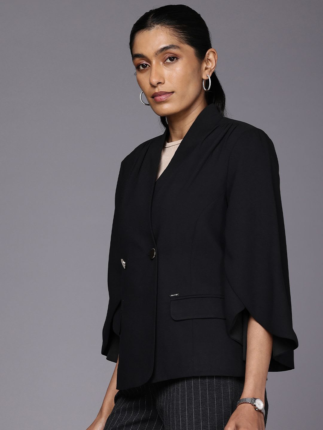 Allen Solly Woman Double-Breasted Formal Blazers - back view