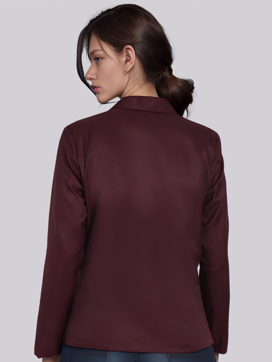 BAESD Notched Lapel Collar Single-Breasted Casual Blazer - right view