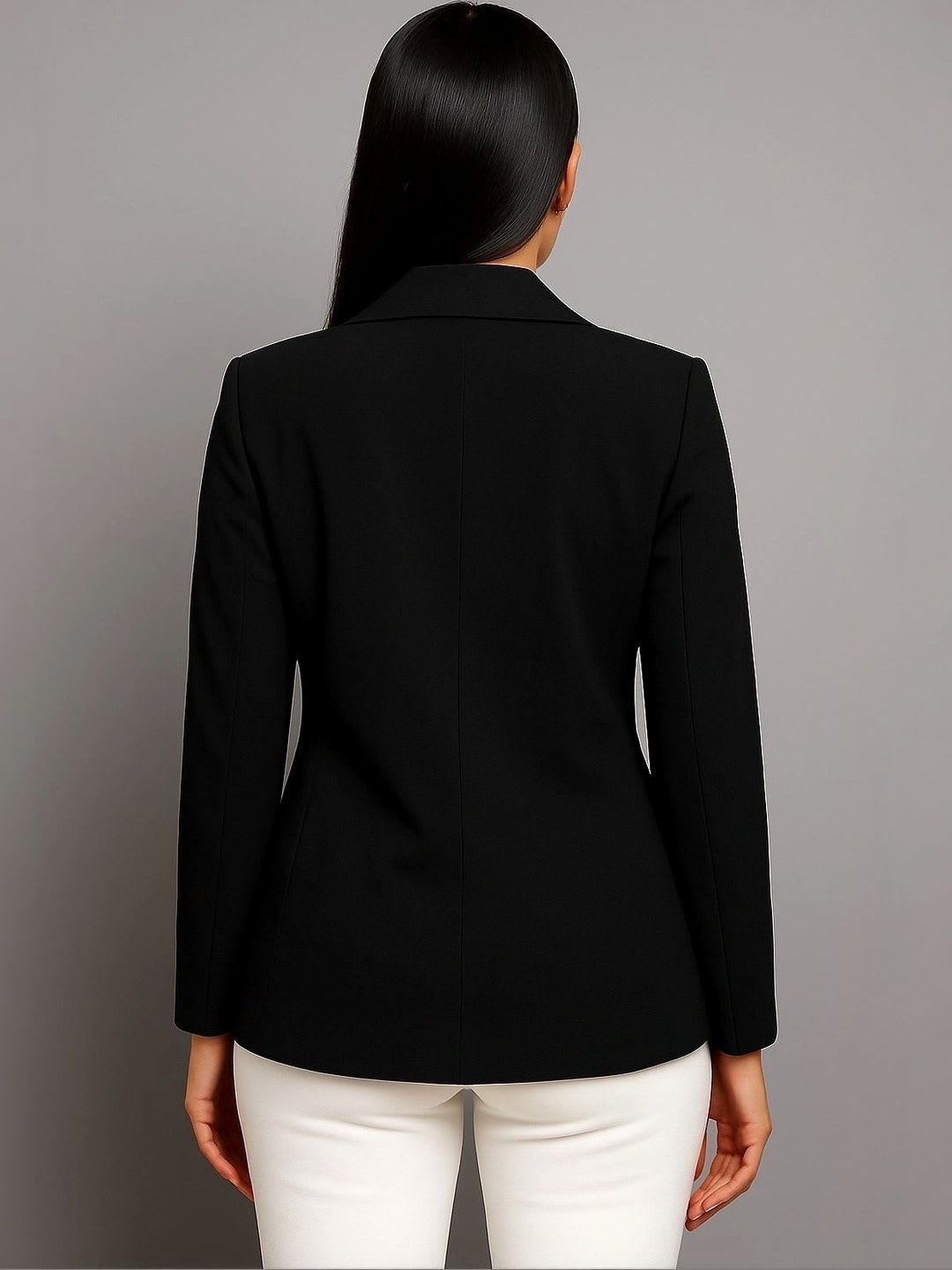 AAROMINFINITY Notched Lapel Single-Breasted Blazers - back view
