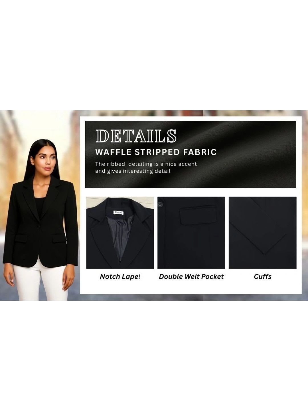 AAROMINFINITY Notched Lapel Single-Breasted Blazers - right view