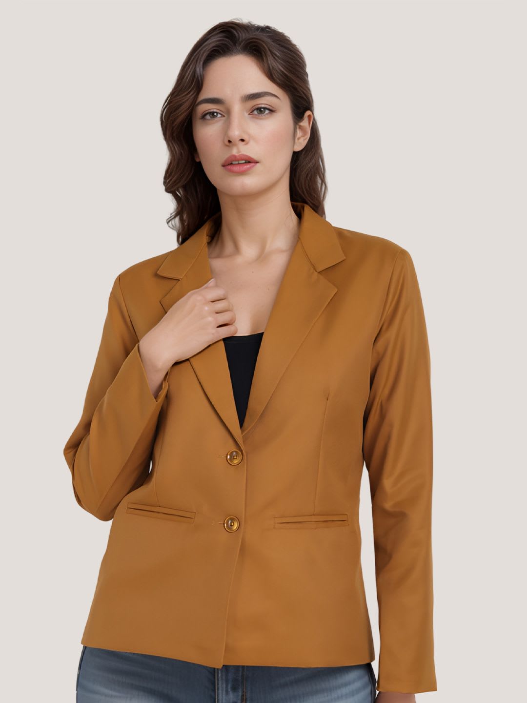 Moda Rapido Notched Lapel Collar Single-Breasted Formal Blazer - default view