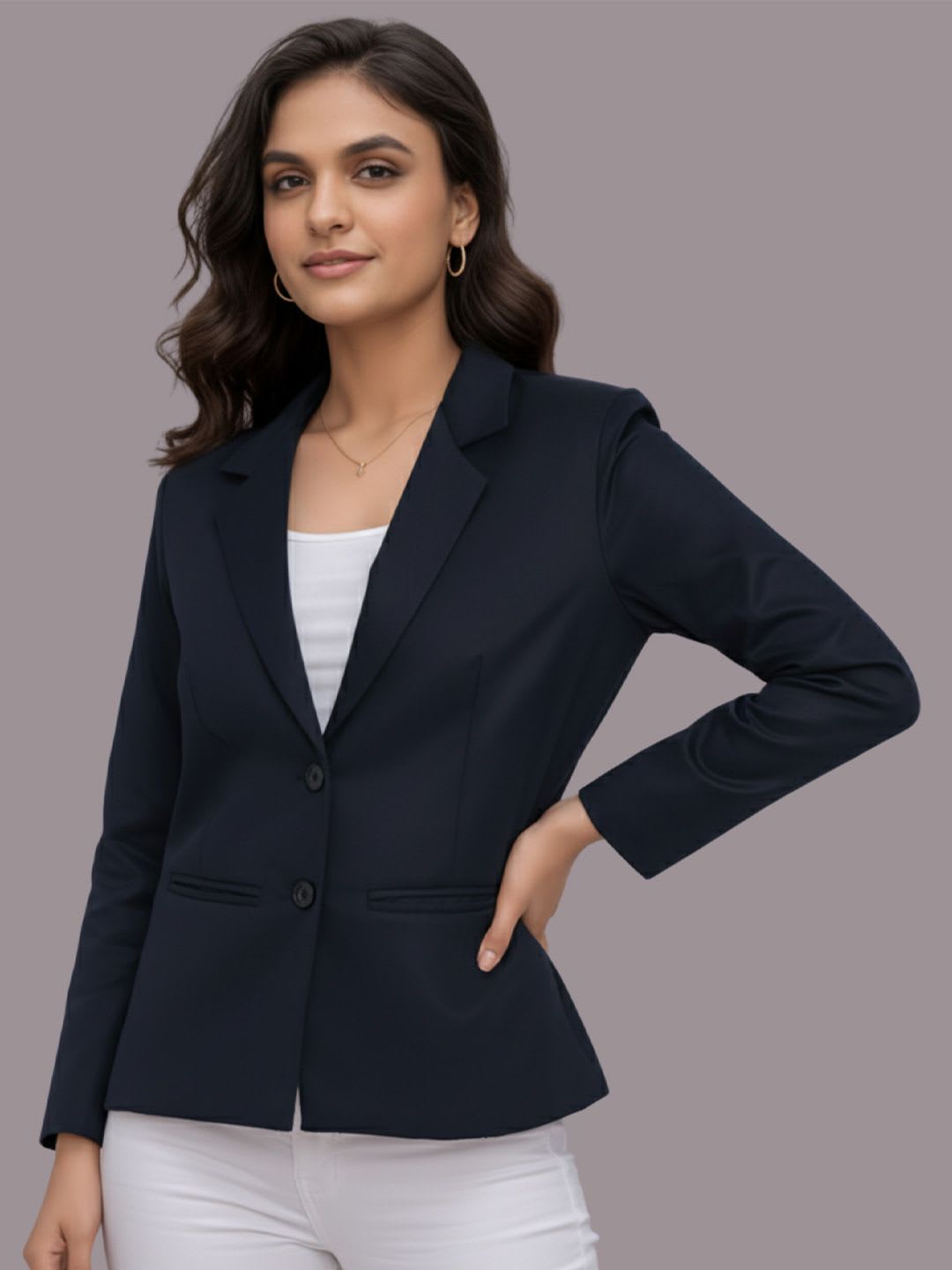 Moda Rapido Notched Lapel Single-Breasted Casual Blazer - default view