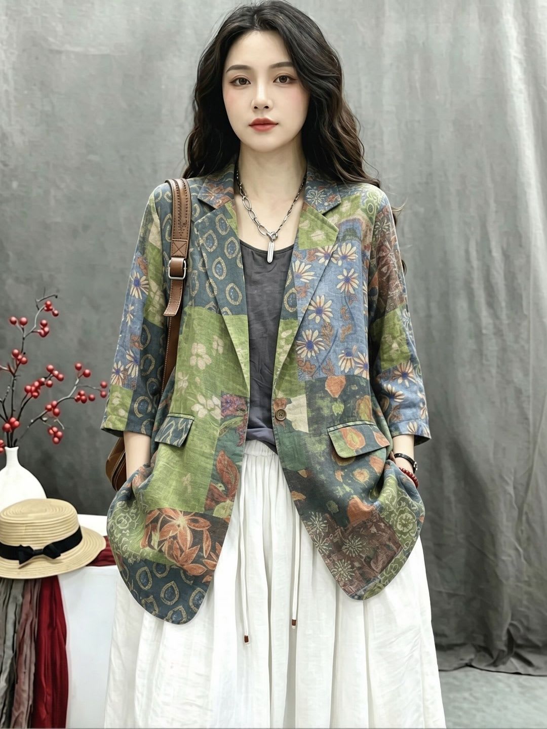 Suo Relaxed-Fit Notched-Lapel Collar Single Breasted Blazer - default view
