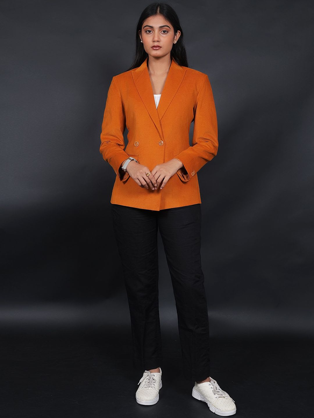 Talethread Single Breasted Tweed Blazer - left view