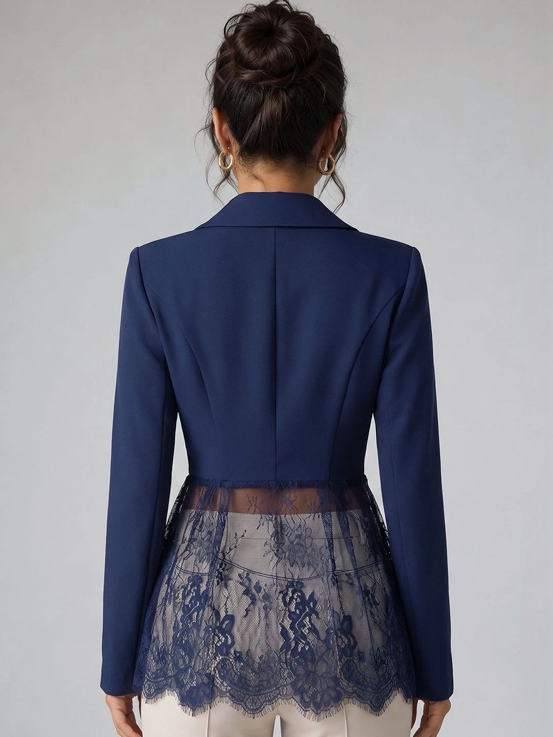Suo Notched Lapel Single-Breasted Slim Fit Casual Blazers - left view