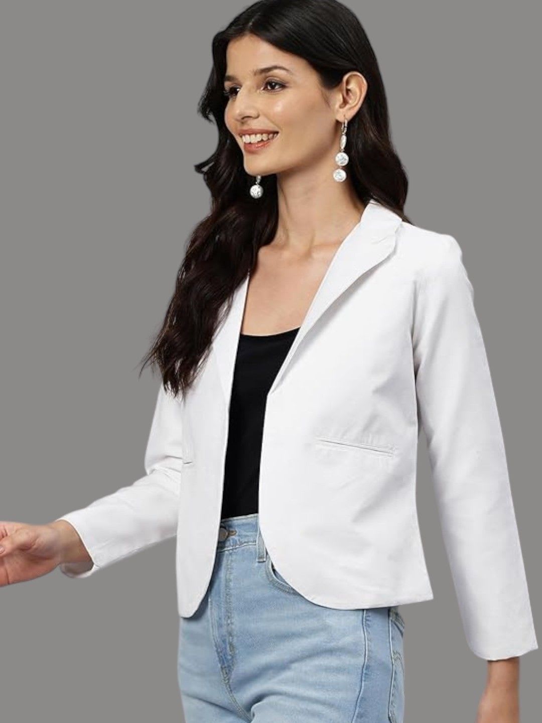R.Code by The Roadster Life Co. Cotton Open-Front Single Breasted Blazer - back view