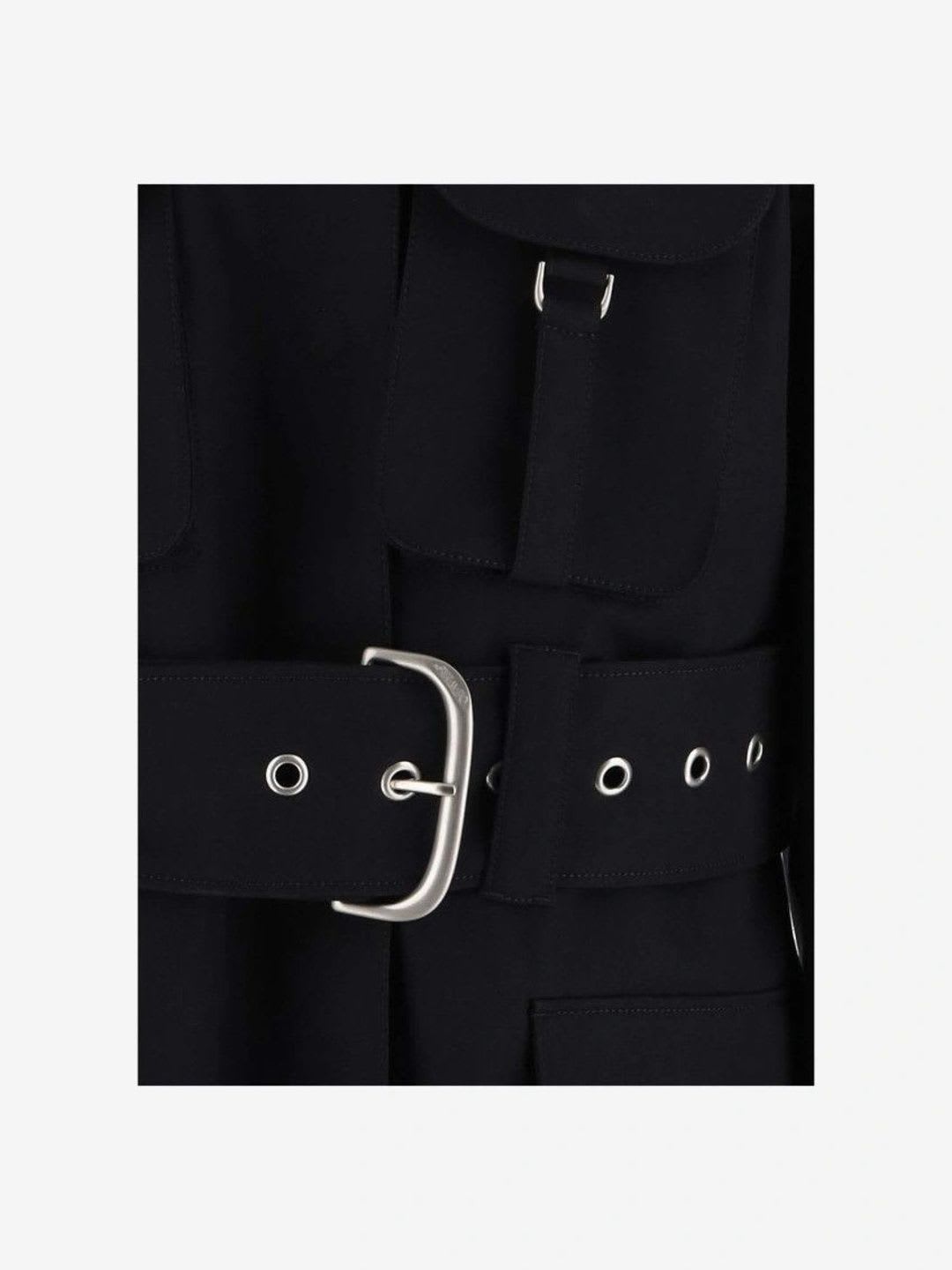 Off-White Black Adjustable Waist Belt Jacket - back view