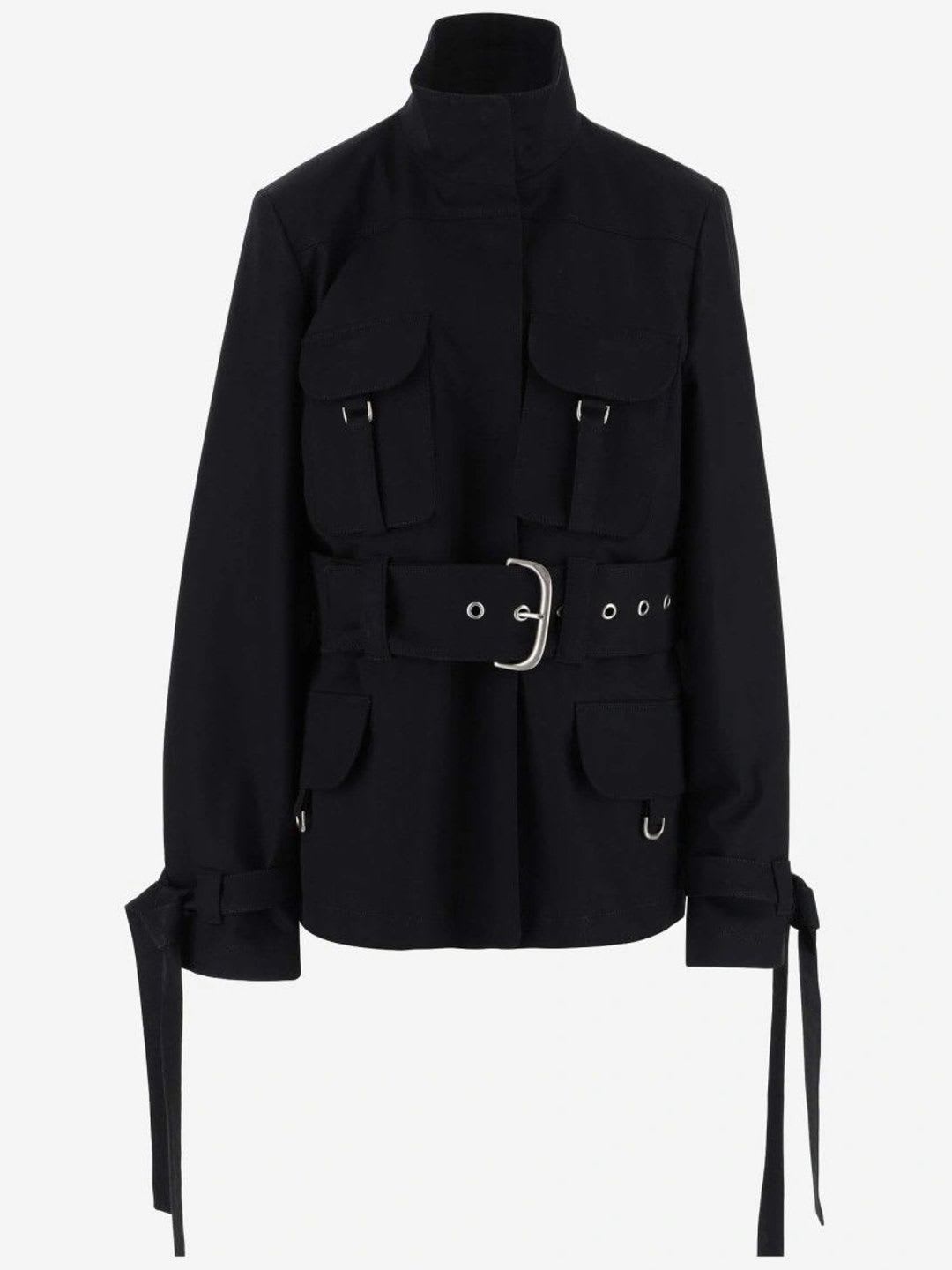 Off-White Black Adjustable Waist Belt Jacket - default view
