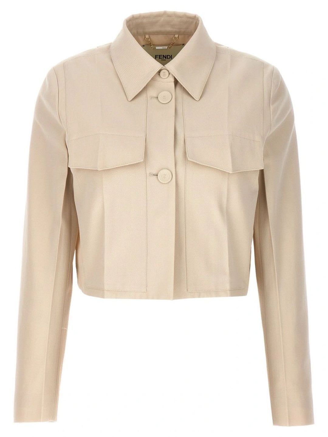 Fendi Beige Tailored Crop Jacket - default view