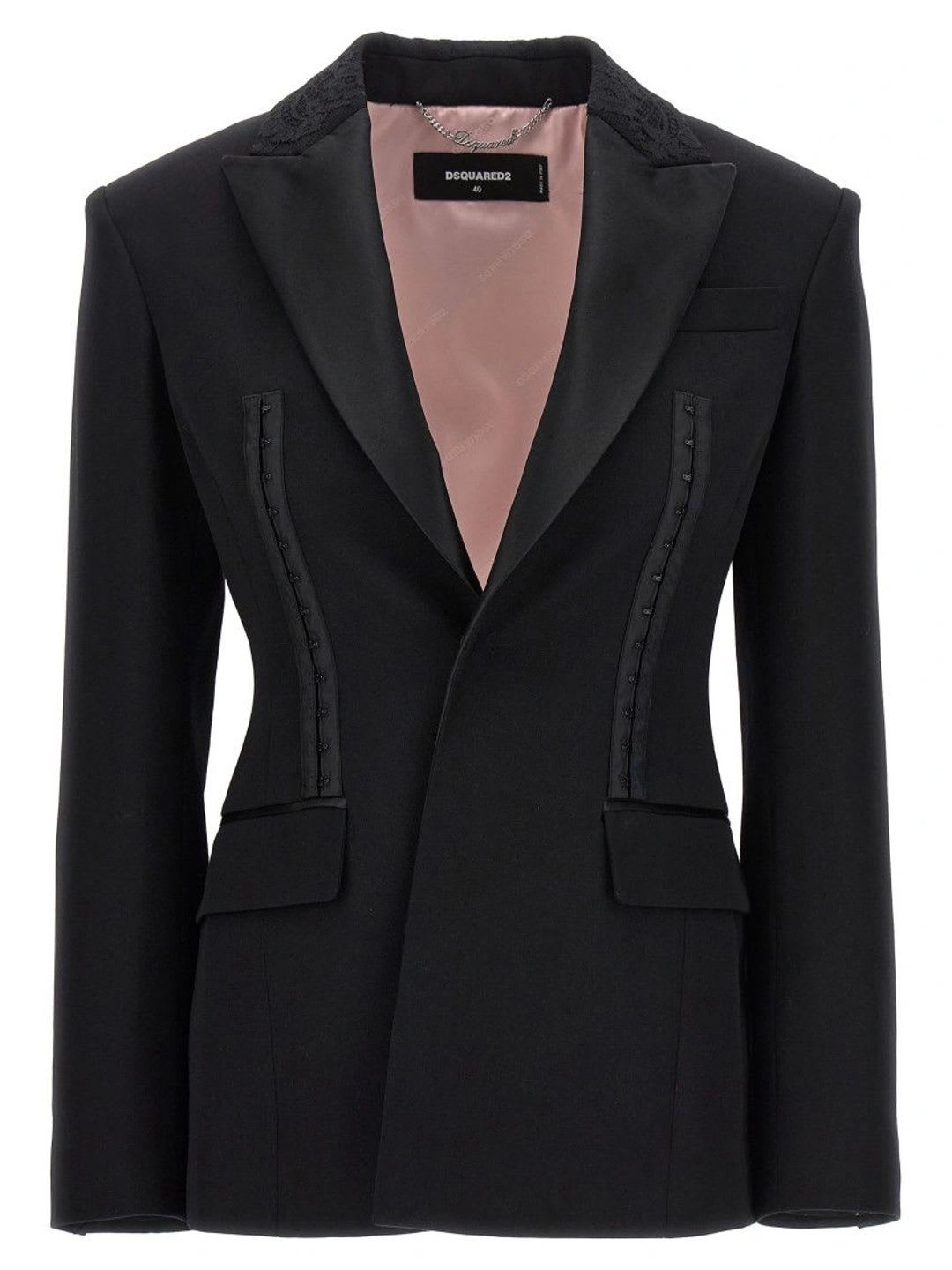 Dsquared2 Black Single-Breasted Wool Blazer - default view