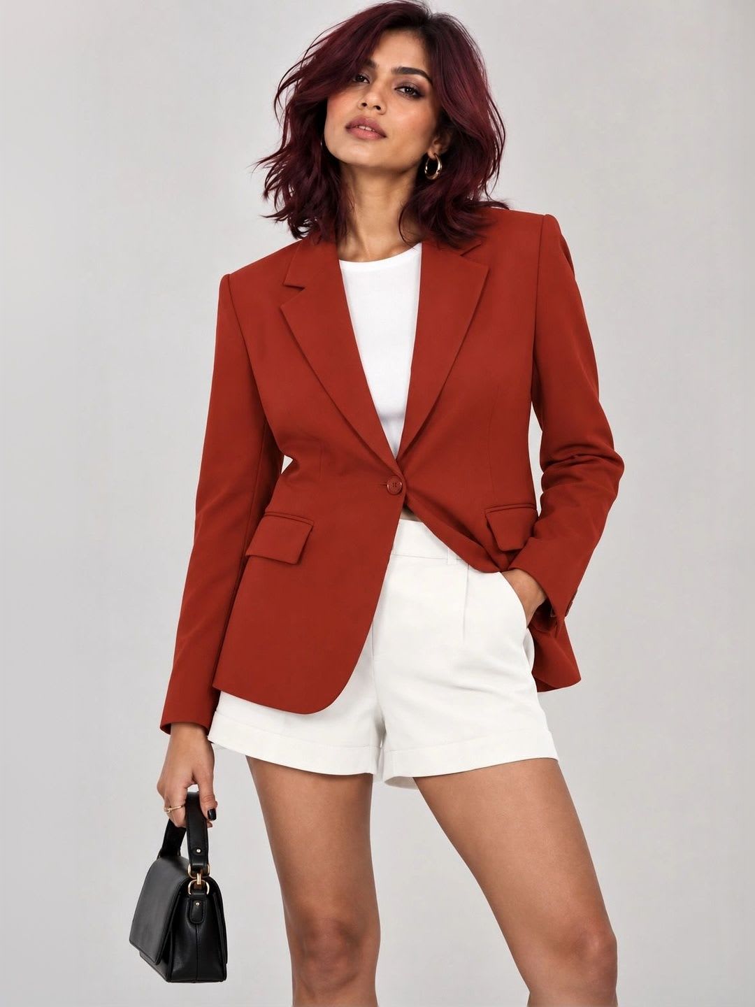AAROMINFINITY Notched Lapel Single-Breasted Blazer - default view