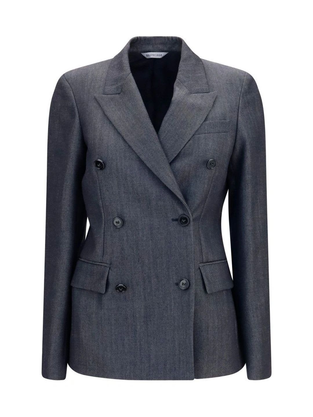 Balenciaga Notched Lapel Double-Breasted Tailored Fit Formal Blazers - default view