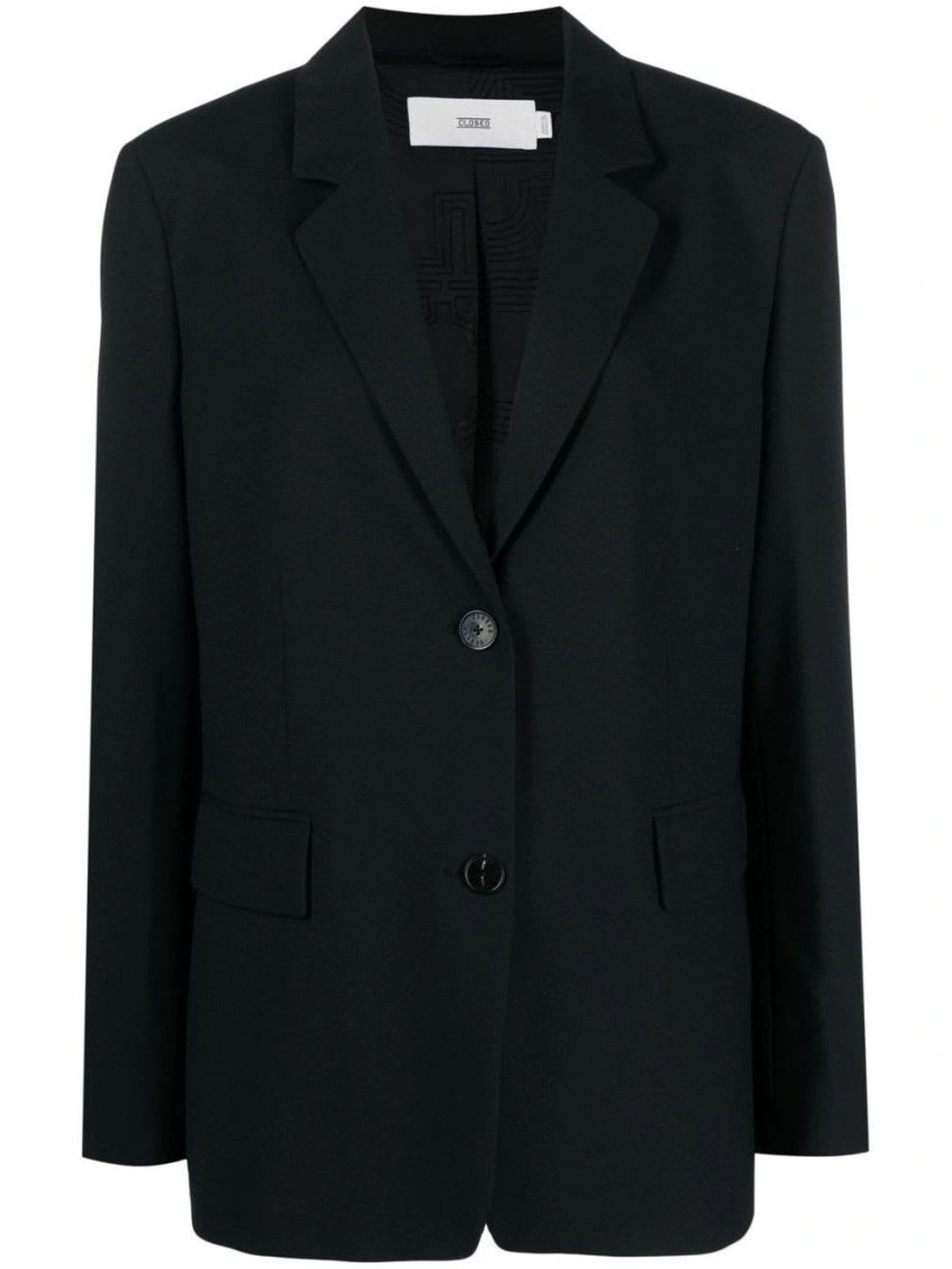 Closed Black Single-Breasted Blazer - default view