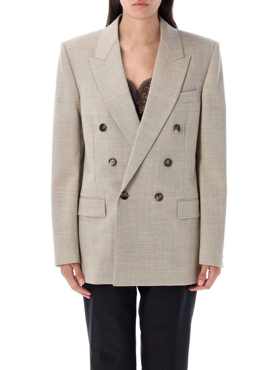 Saint Laurent Notched Lapel Double-Breasted Formal Blazers - default view