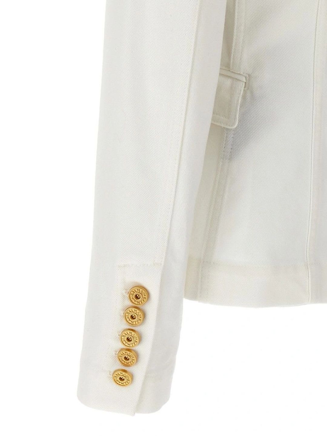 Balmain White Double-Breasted Blazer - left view