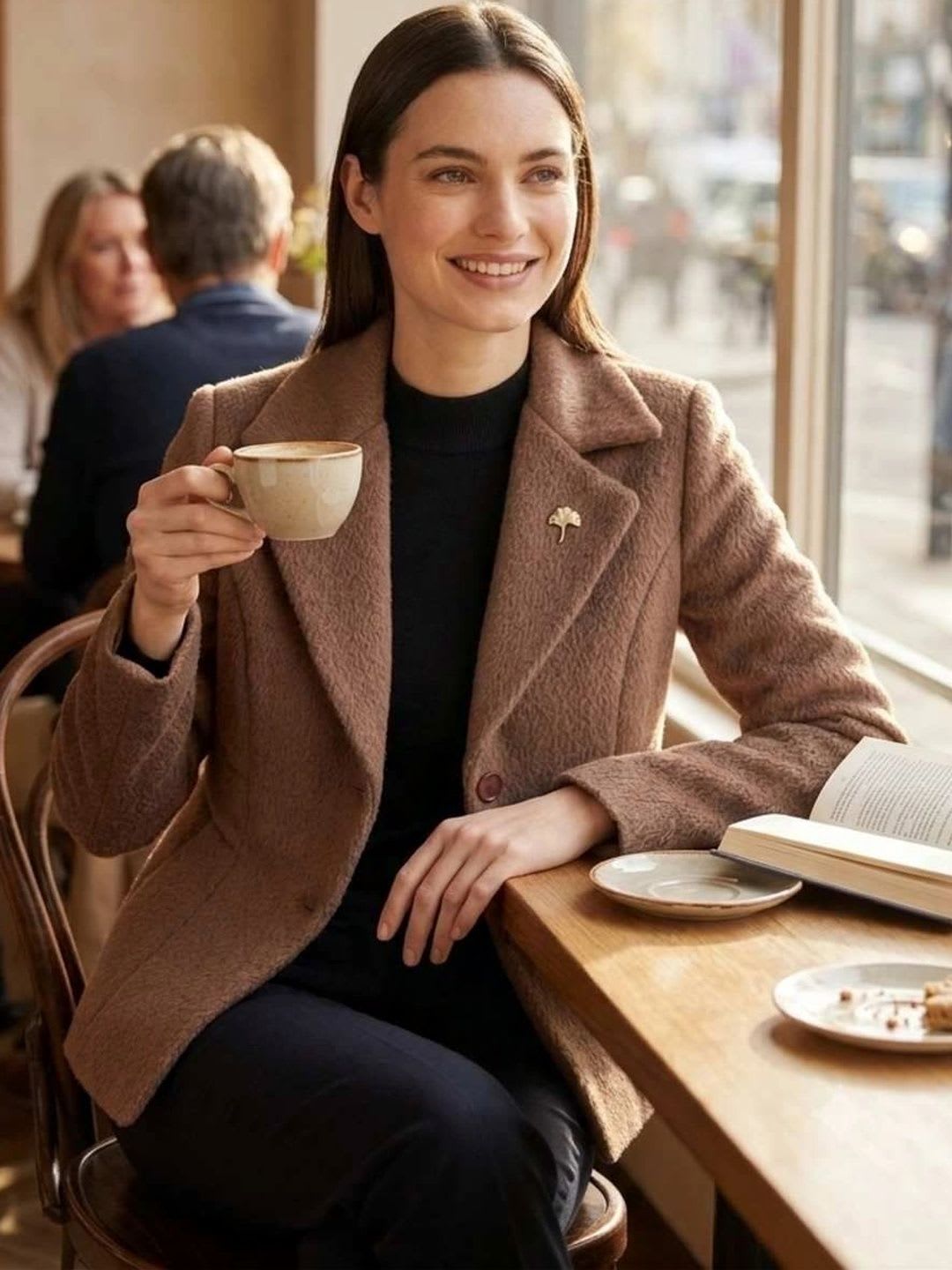 LuvyDuvy Notched Lapel Single-Breasted Casual Blazers - left view