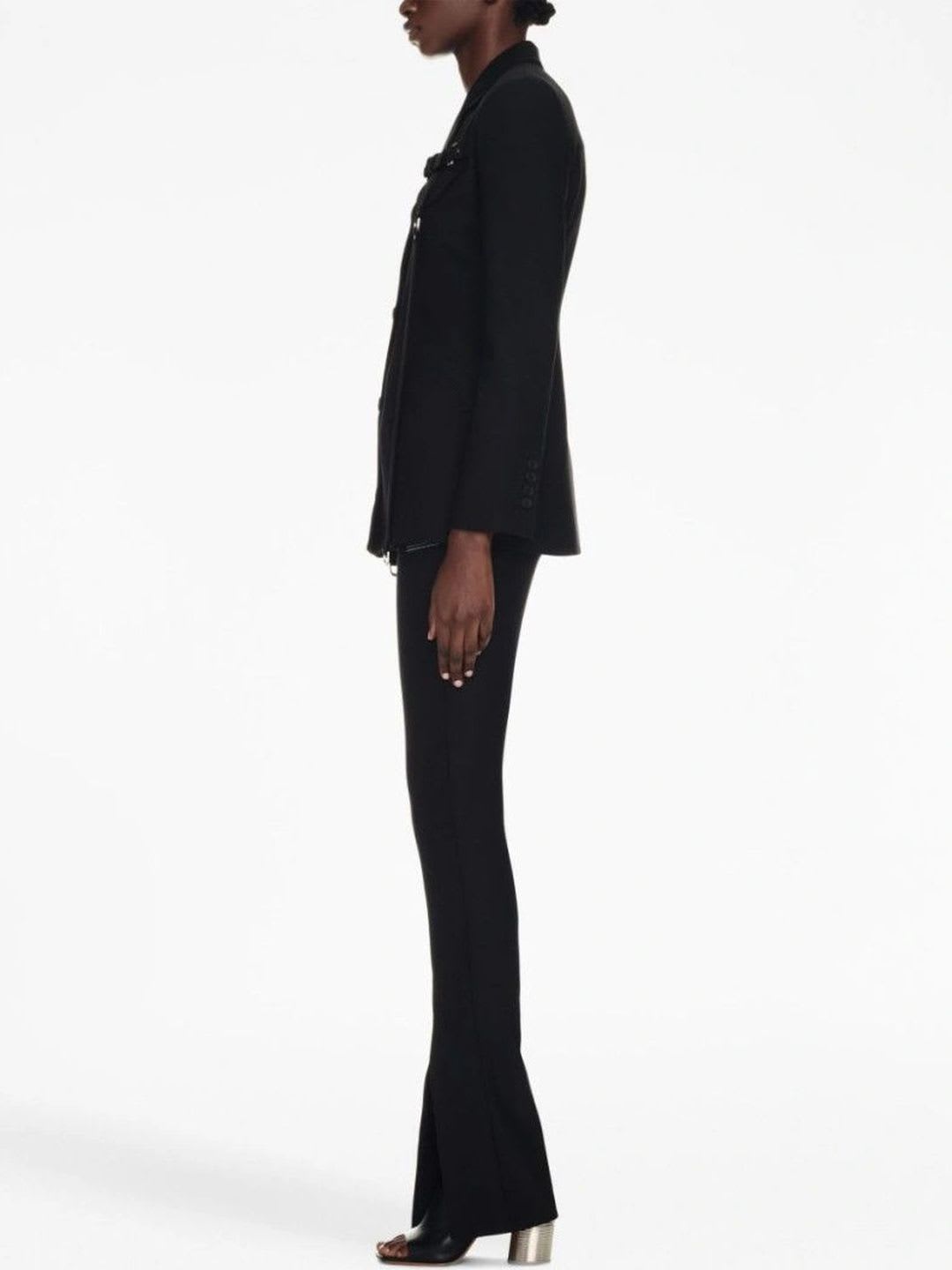 Off-White Black Wool Blazers - back view