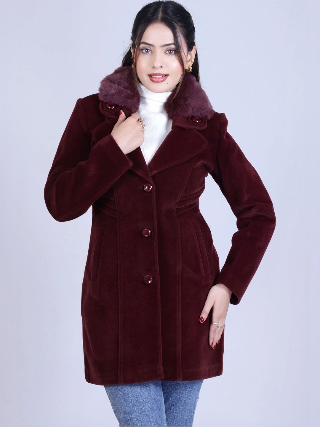 WARMLAY Women Notched Lapel Single Breasted Blazer - default view