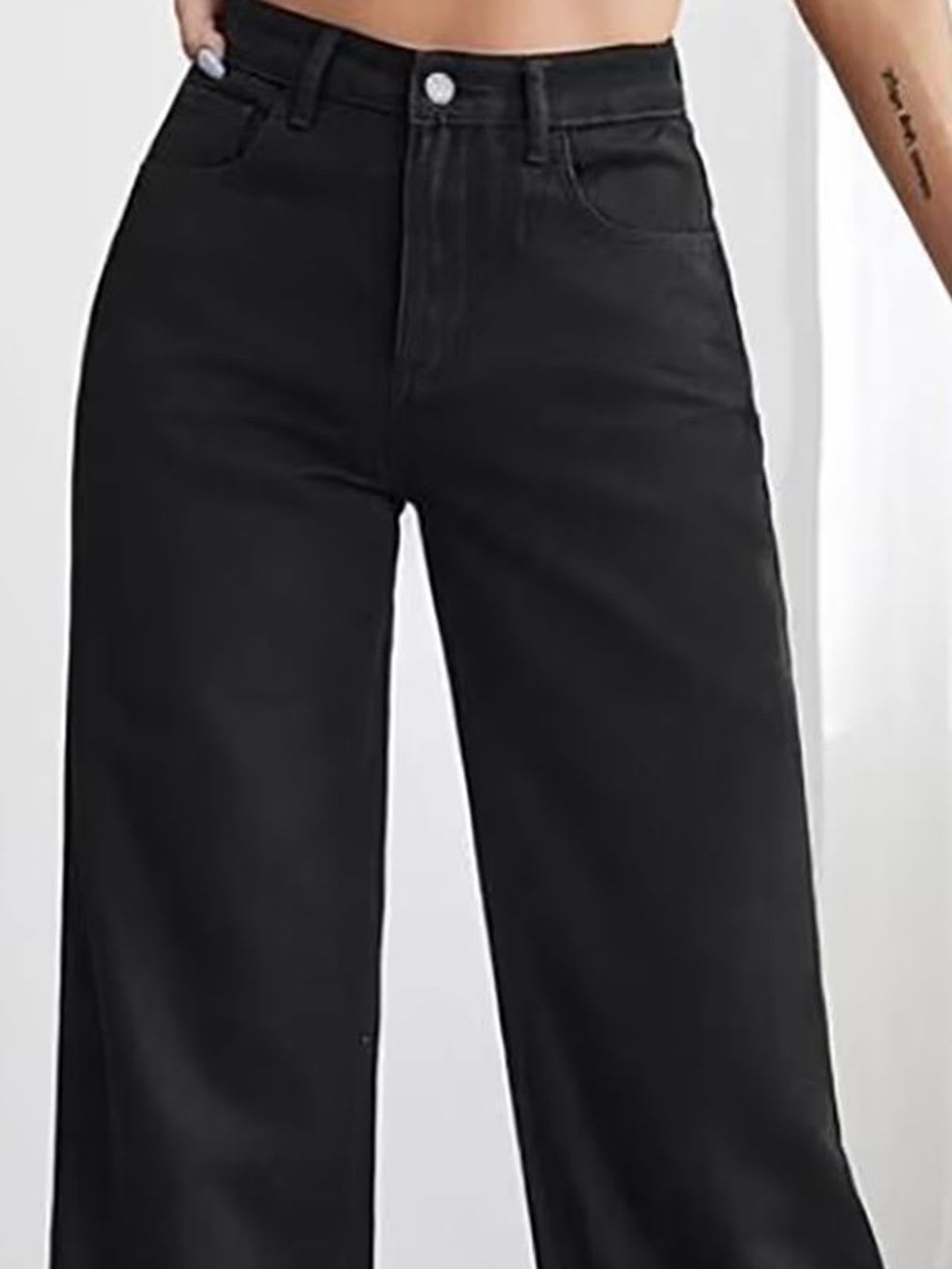 Aadvi Fashion Women Smart Wide Leg High-Rise Jeans - left view