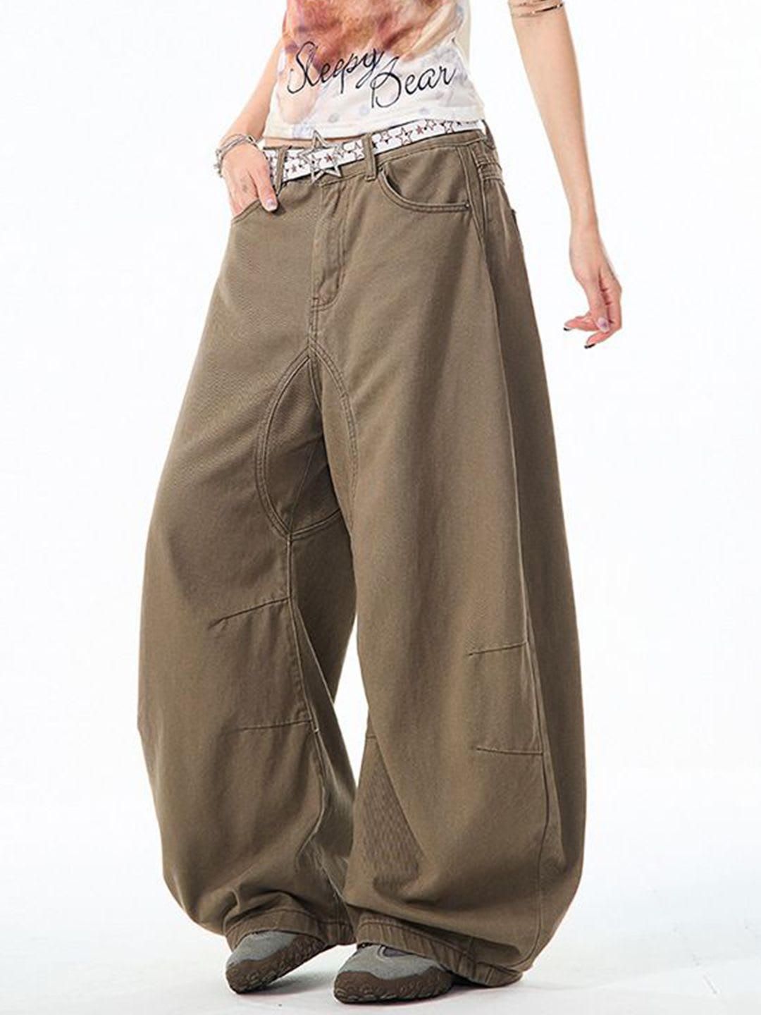 StyleCast x Revolte Women Mid-Rise Light Fade Wide Leg Jeans - back view