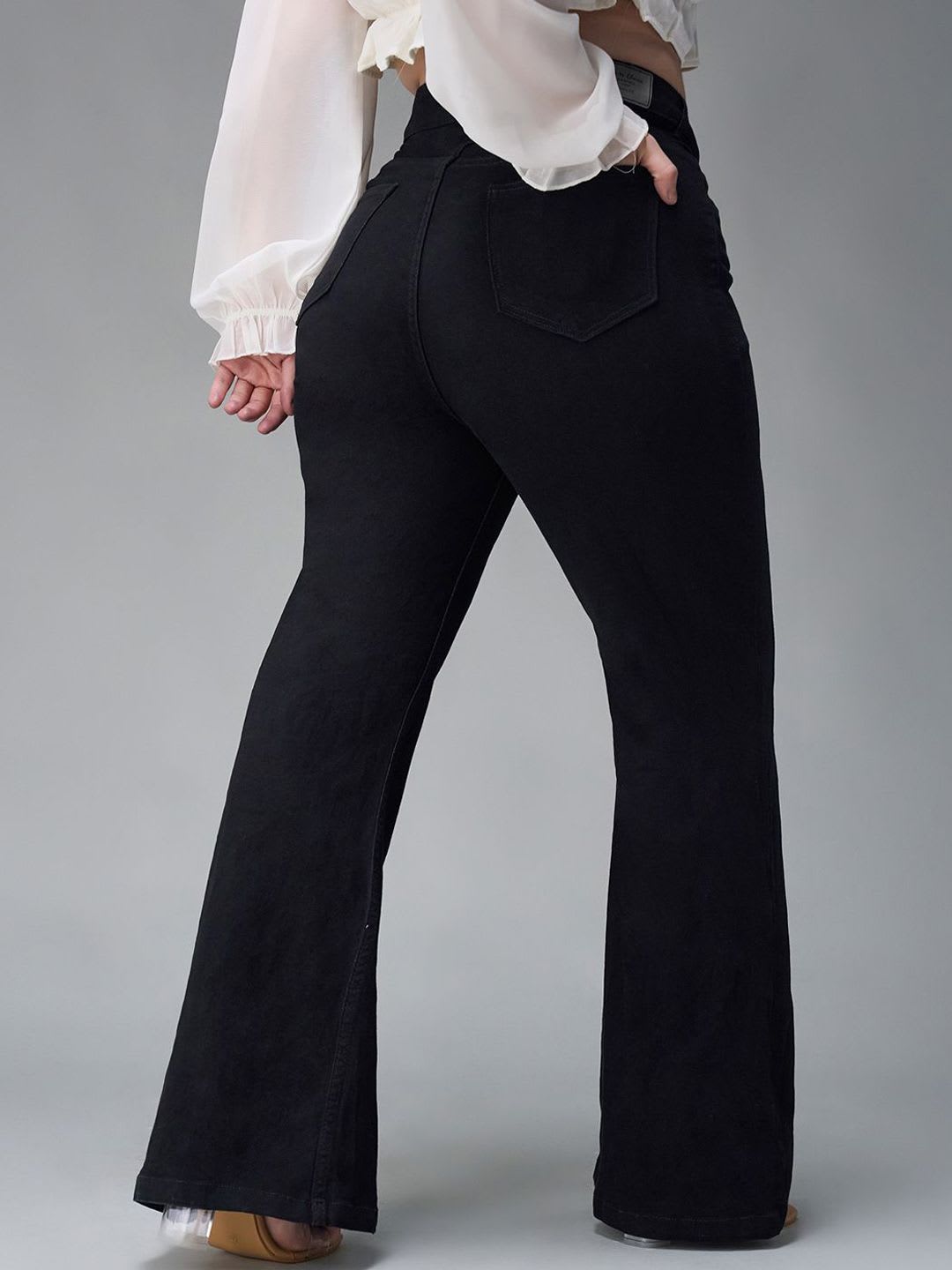 Miss Chase A+ Plus Size Women Bootcut High rise Clean look Regular Stretchable Denim Jeans - right view