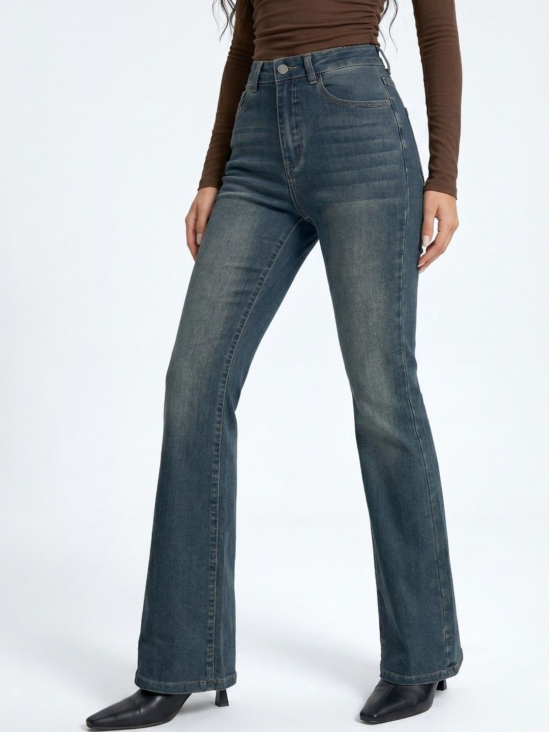 R.Code by The Roadster Life Co. High-Rise Light Fade Acid Wash Stretchable Jeans - default view