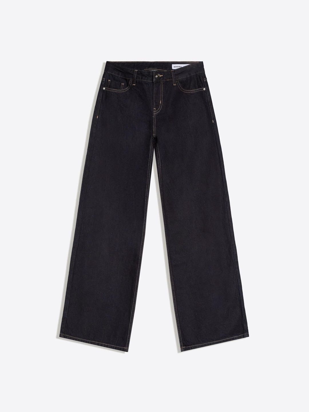 Bershka Low-rise wide-leg jeans - left view