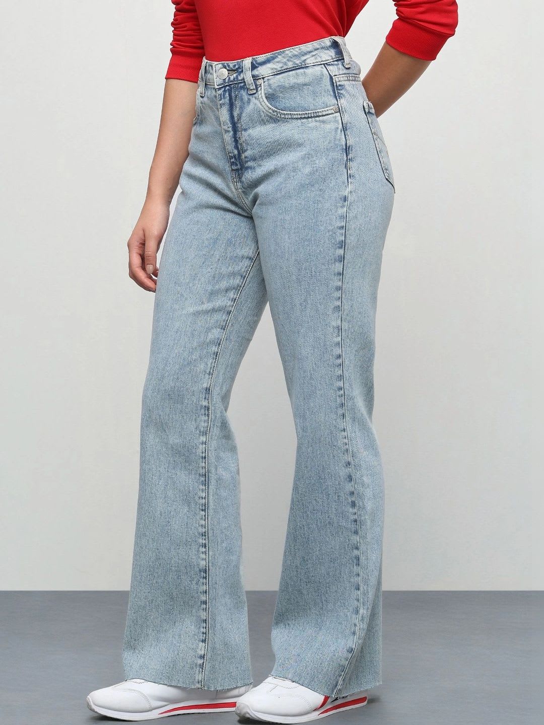 U.S. Polo Assn. Women Women Regular Fit High-Rise Light Fade Stretchable Jeans - left view