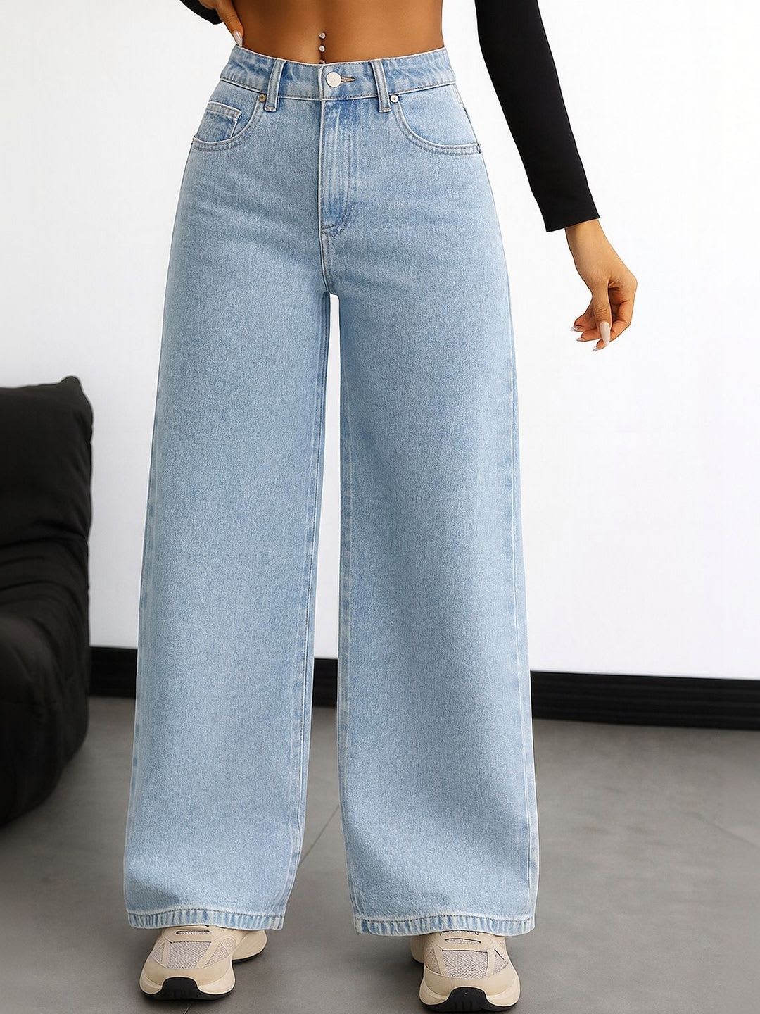 KASHIANXSTYLE Women Relaxed Fit High-Rise Jeans - default view