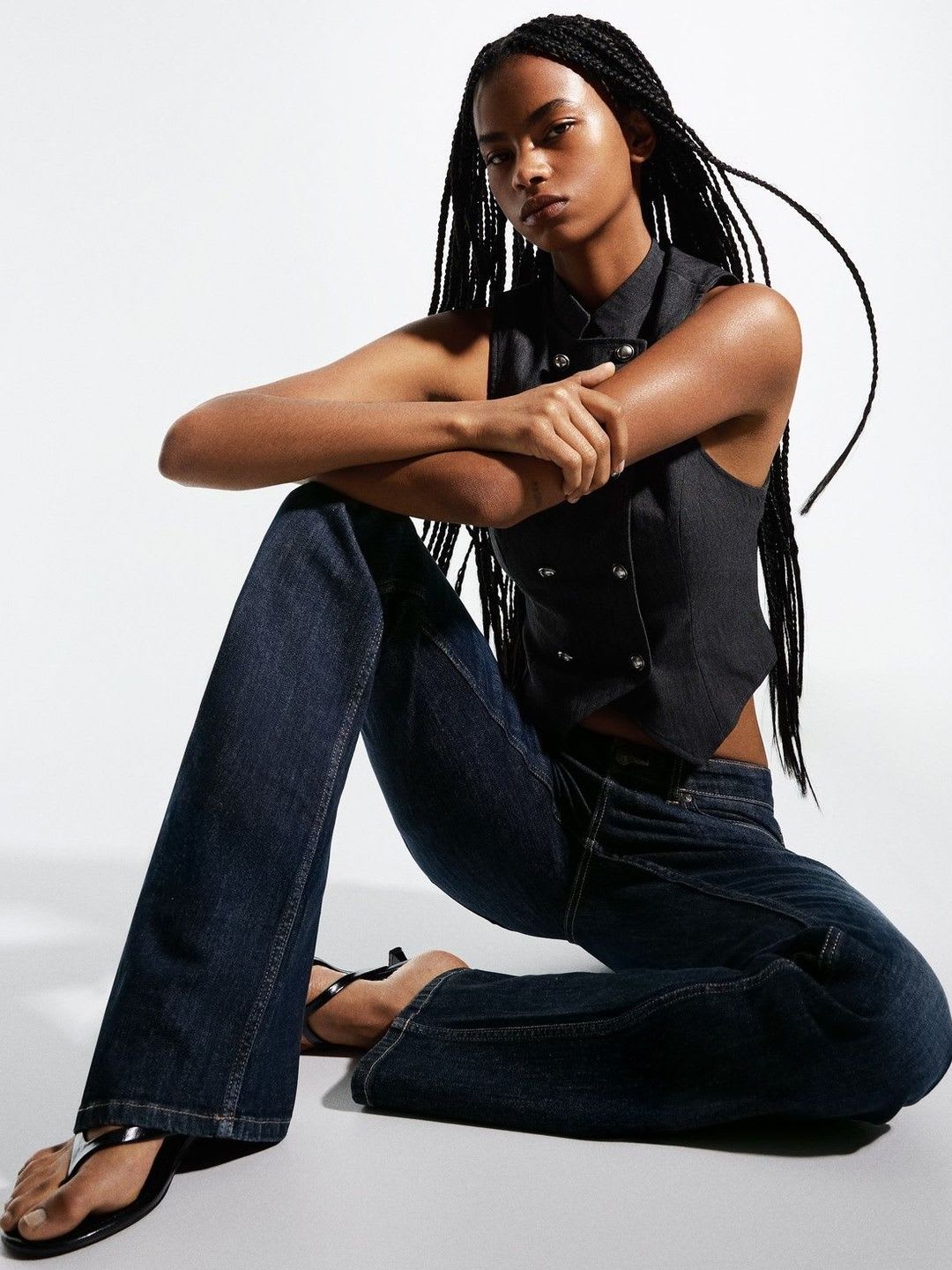 Bershka Low-Rise Slim Fit Boot-Cut Jeans - back view