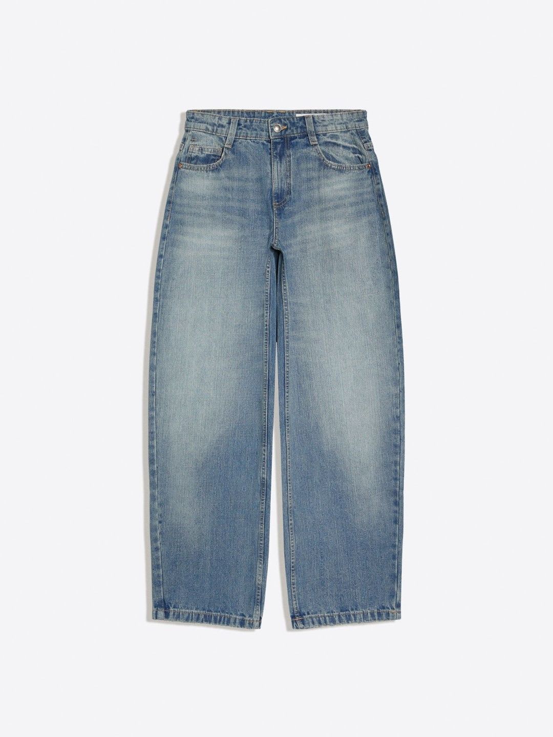 Bershka Women Low-rise Barrel Pure Cotton Jeans - left view