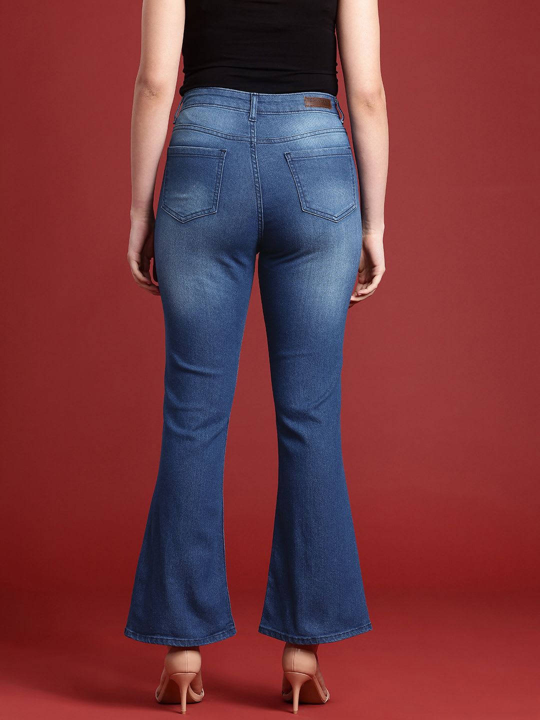 all about you Women High-Rise Light Fade Stretchable Regular Fit Jeans - back view