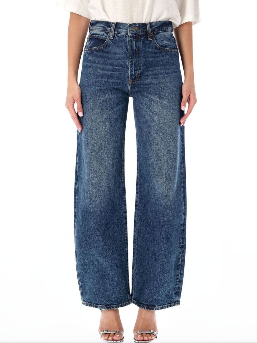 Frame Women Straight Fit High-Rise Low Distress Jeans - default view
