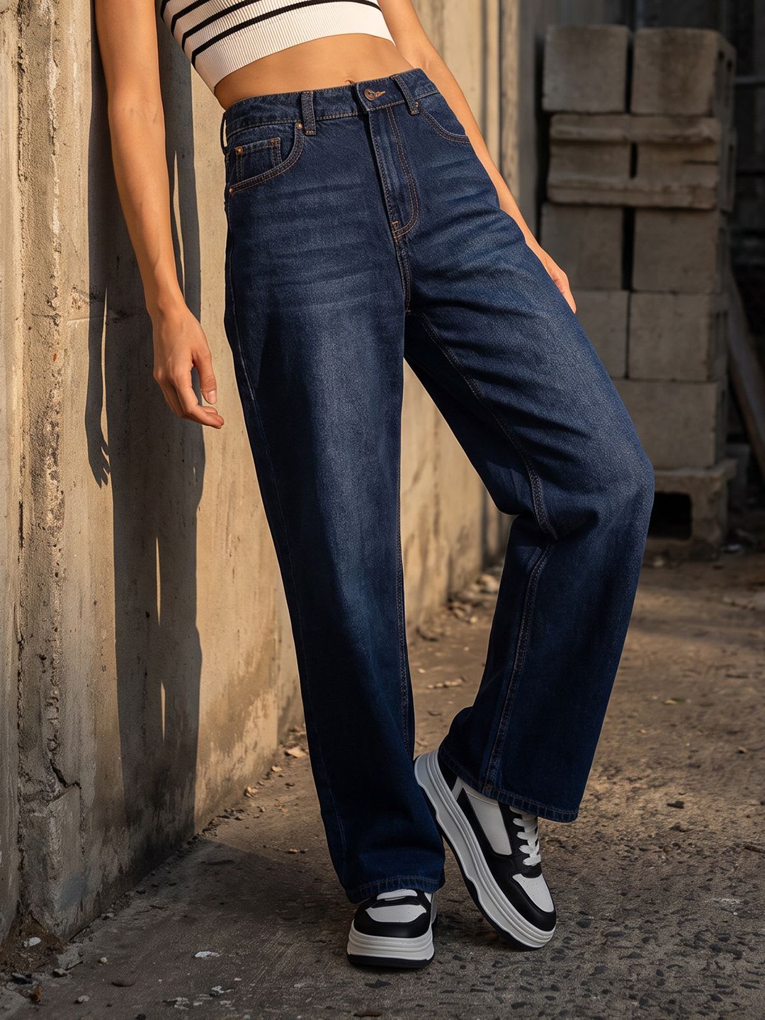 Roadster The Roadster Life Co. Women Baggy Fit Pure Cotton Jeans - default view
