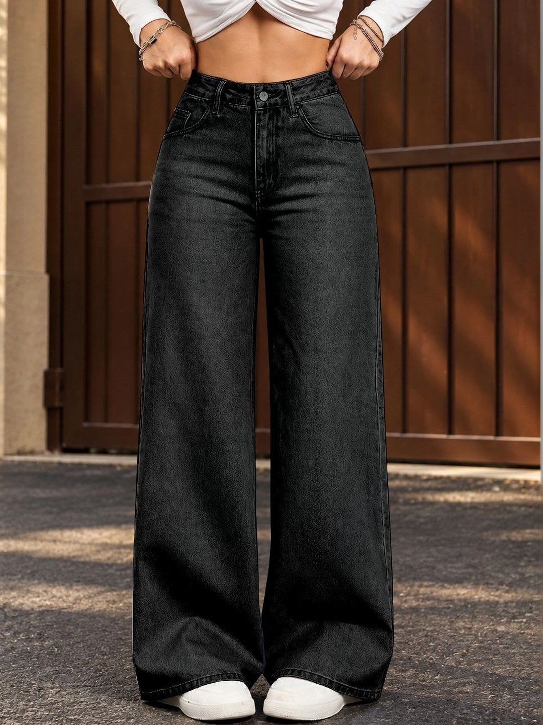 P.X.5 Women Classic Straight Fit High-Rise Light Fade Stretchable Jeans - default view