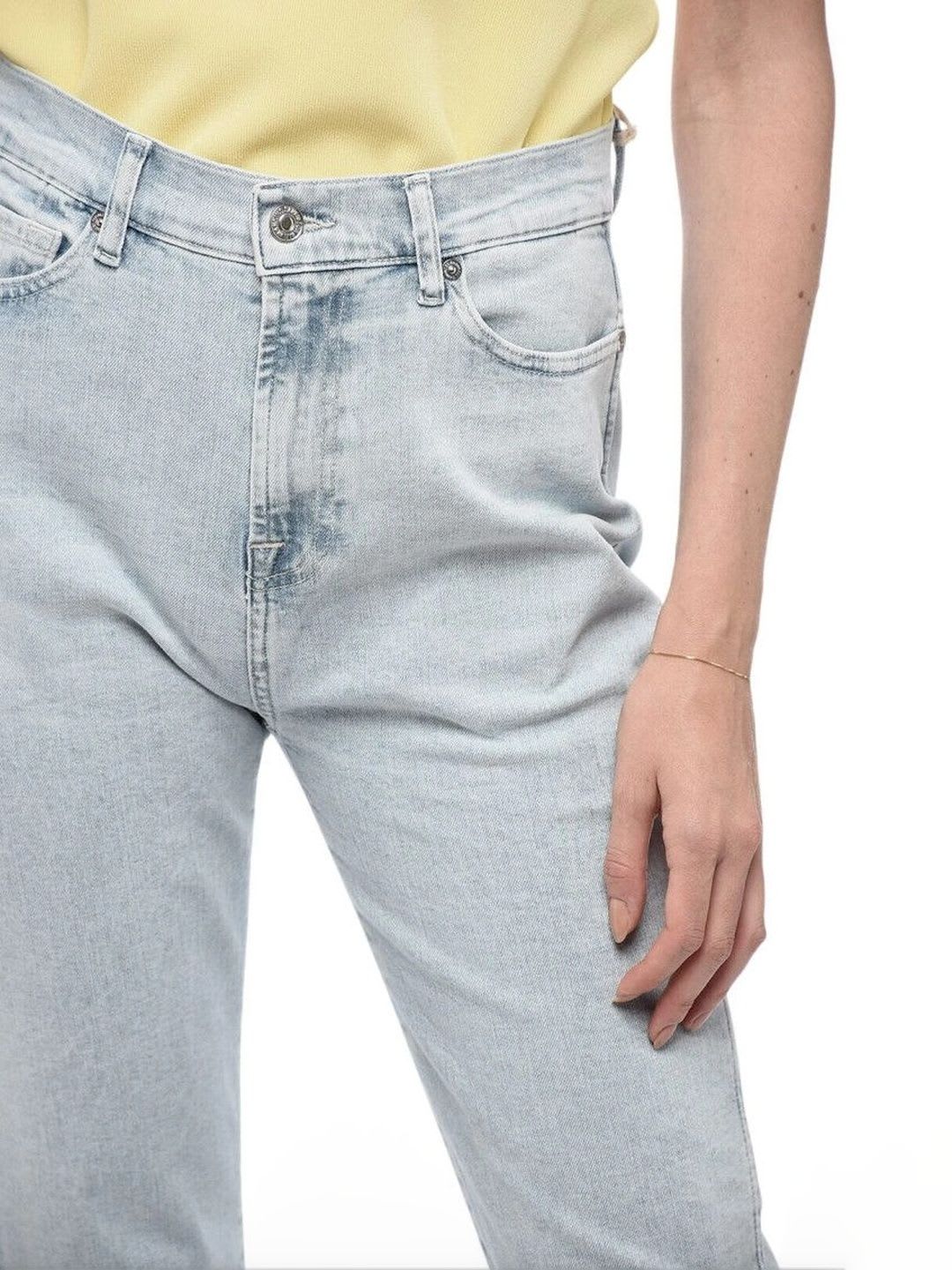 7 For All Mankind Women Straight Fit High-Rise Jeans - back view