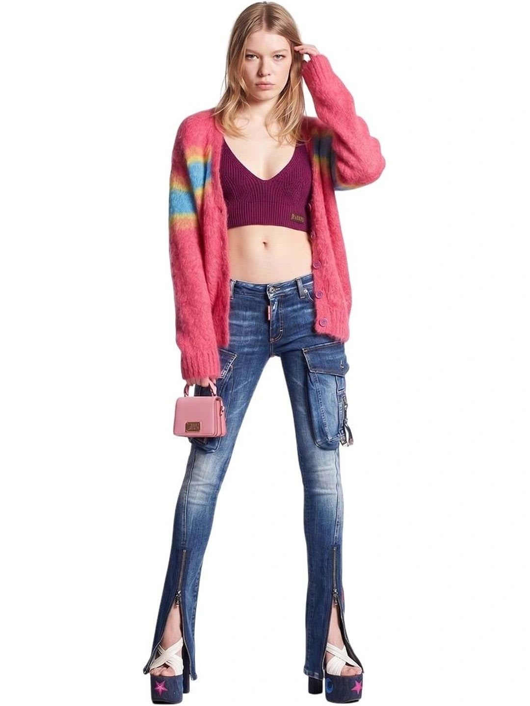Dsquared2 Women Skinny Fit Low-Rise Mildly Distressed Jeans - default view