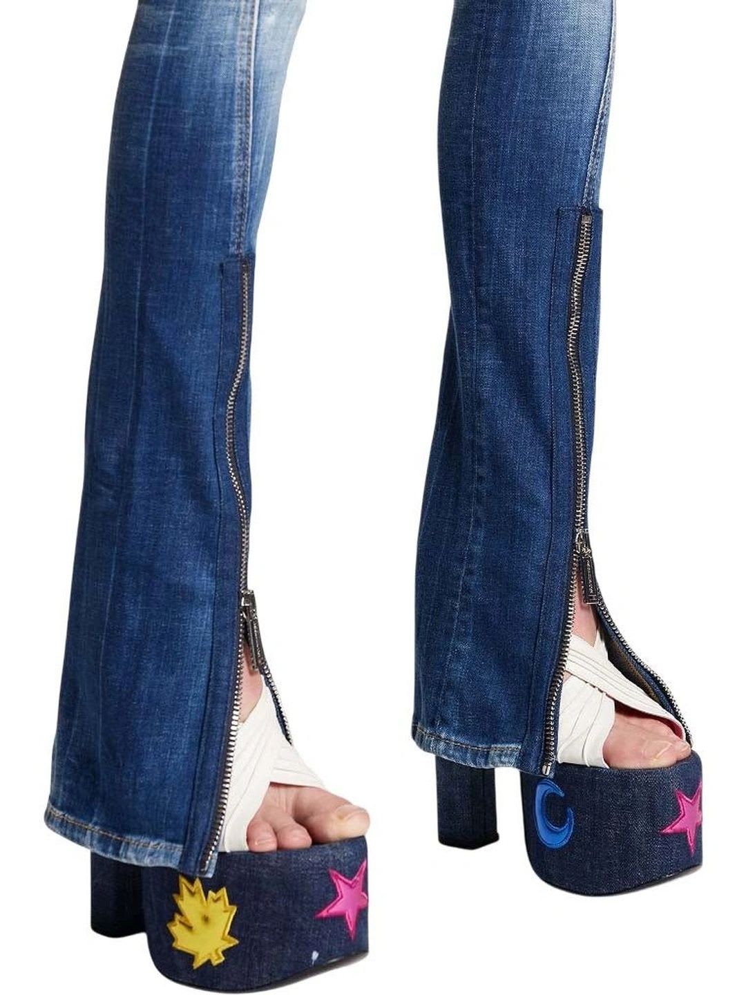 Dsquared2 Women Skinny Fit Low-Rise Mildly Distressed Jeans - back view