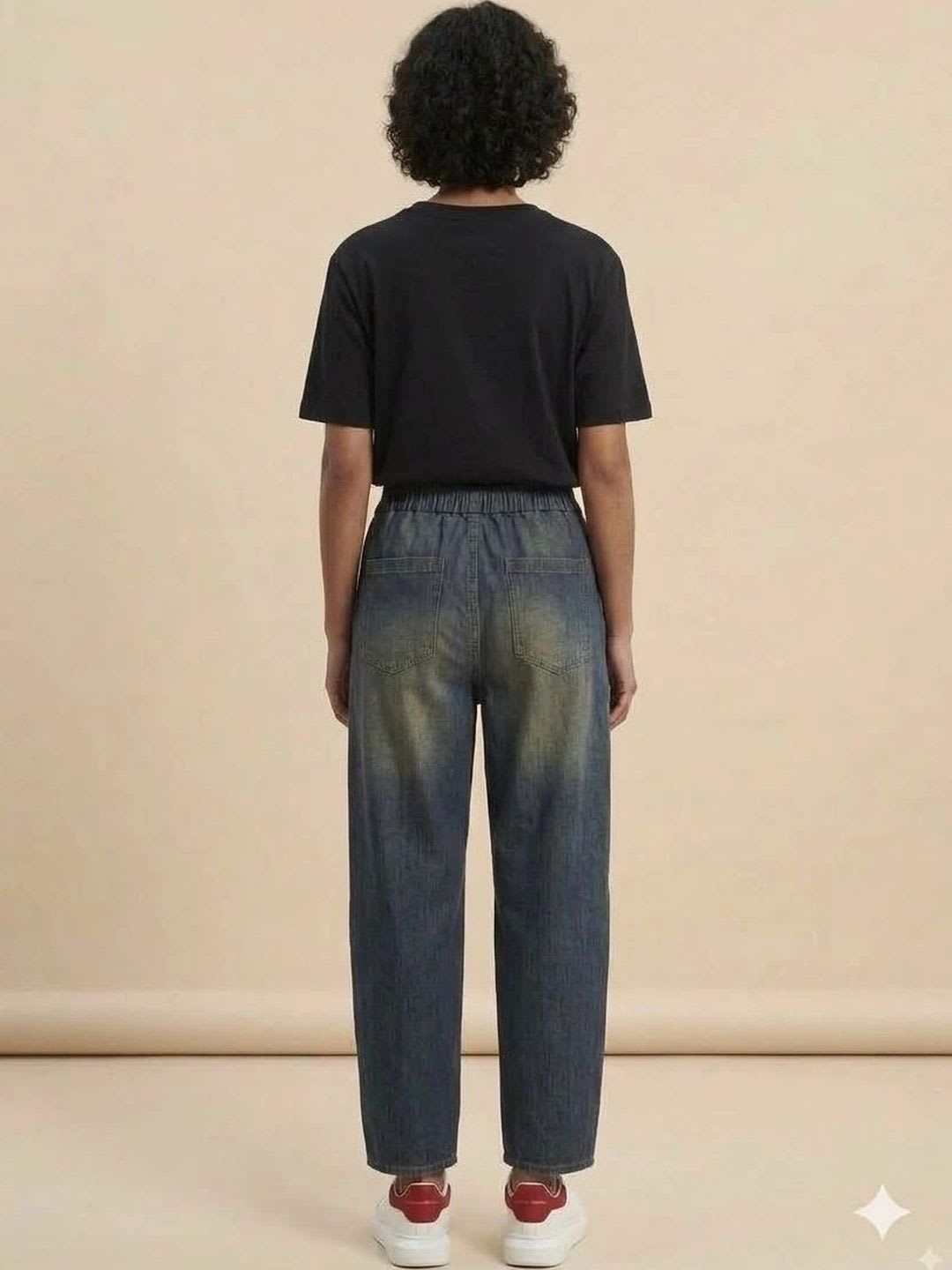 Mast & Harbour Women Mid-Rise Heavy Fade Jeans - back view