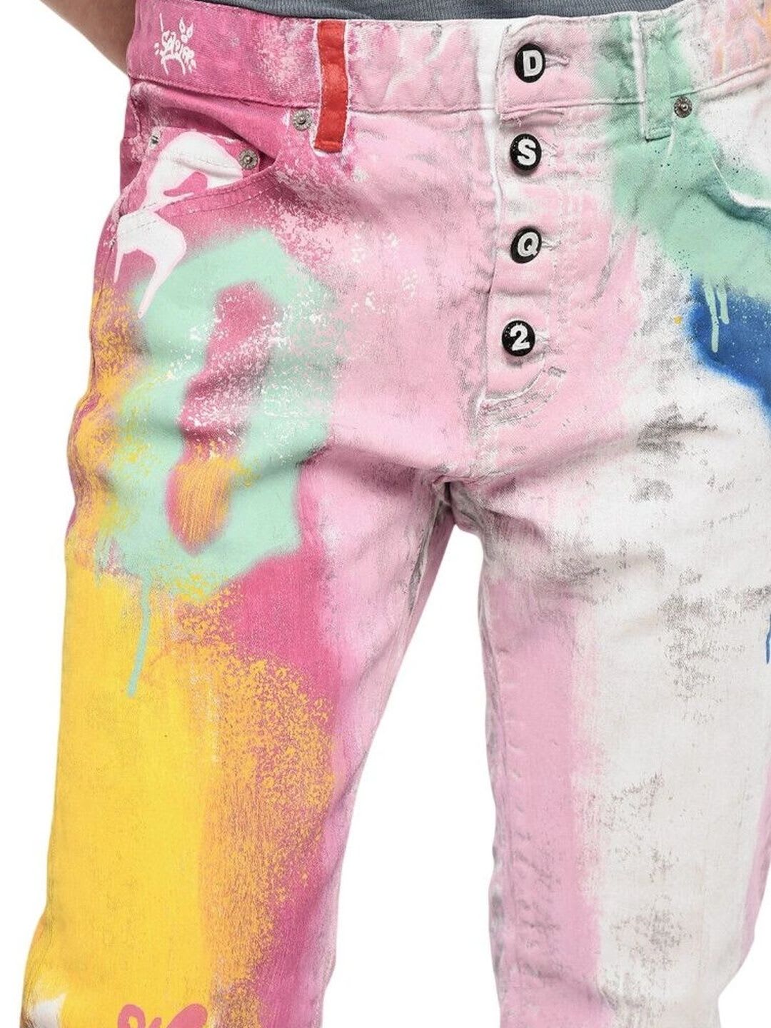 Dsquared2 Women Straight Fit High-Rise Printed Jeans - back view