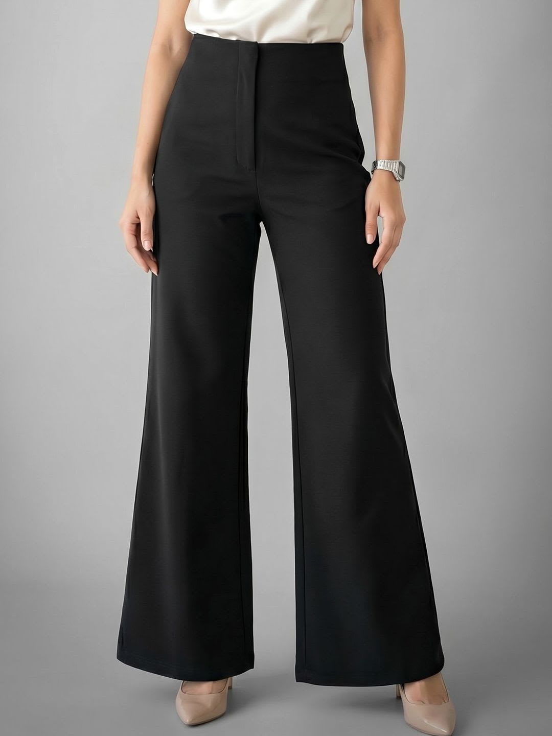 ADDYVERO Women Loose Fit High-Rise Wrinkle Free Trousers - default view