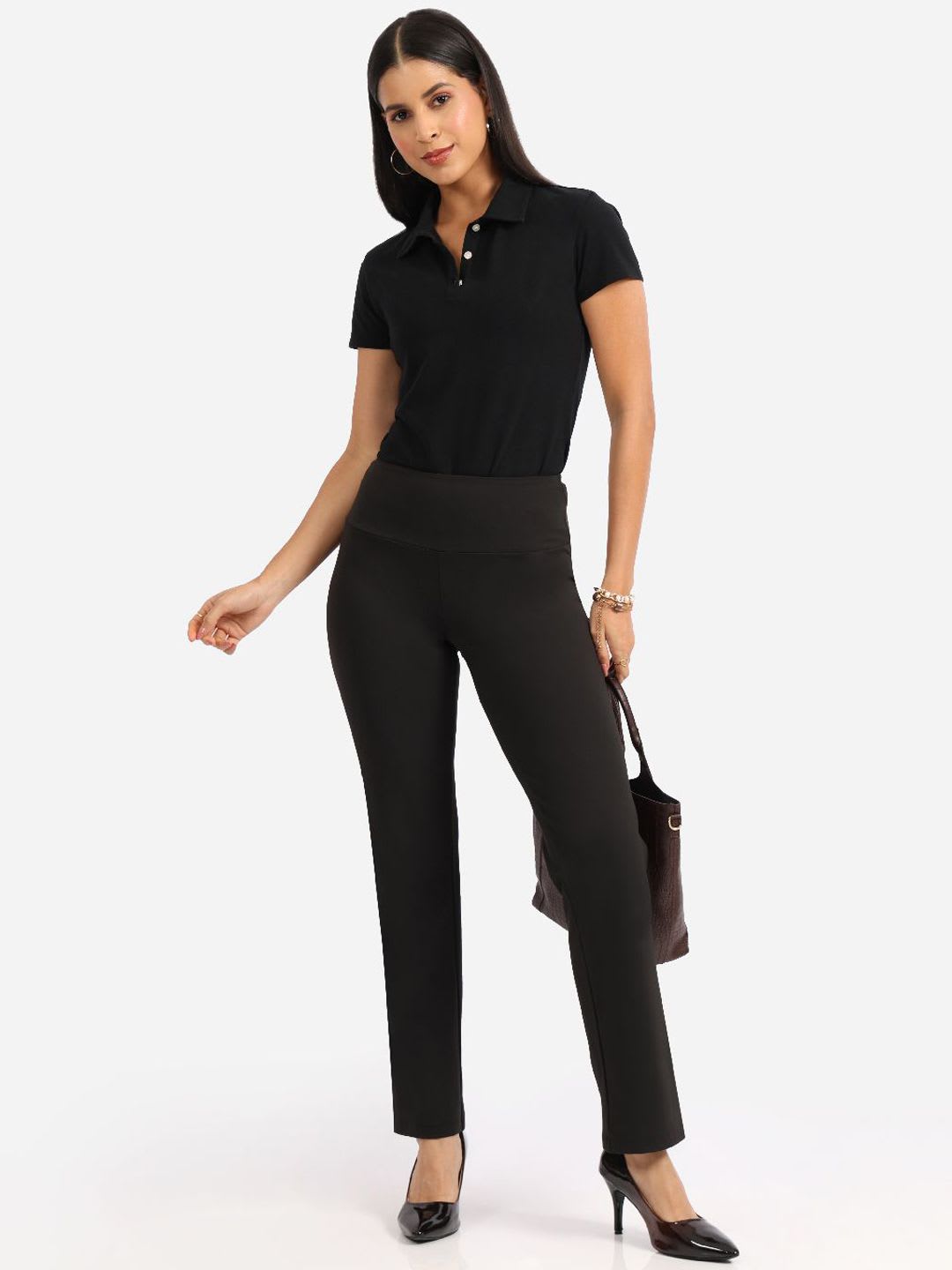 Blissclub Women The Ultimate Straight Pants Lite with invisible pocket - back view